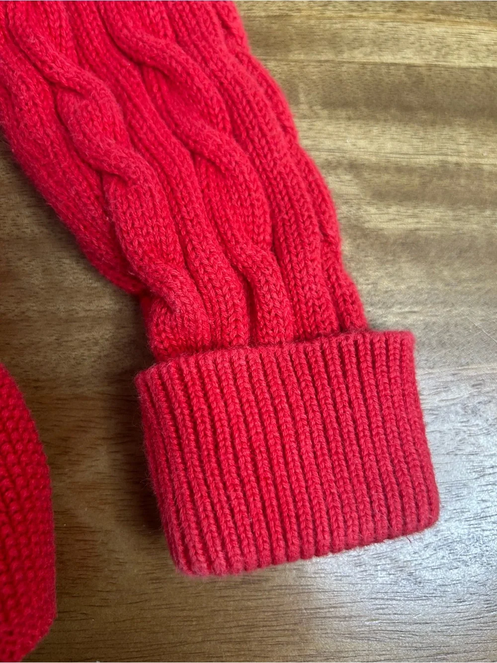 Ralph Lauren Girls' Red Cable-Knit Peplum Cardigan-24months